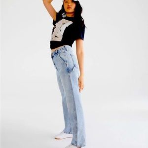 Aeropostale 90s Baggy Jeans Wide Leg Light Wash 6 Like New